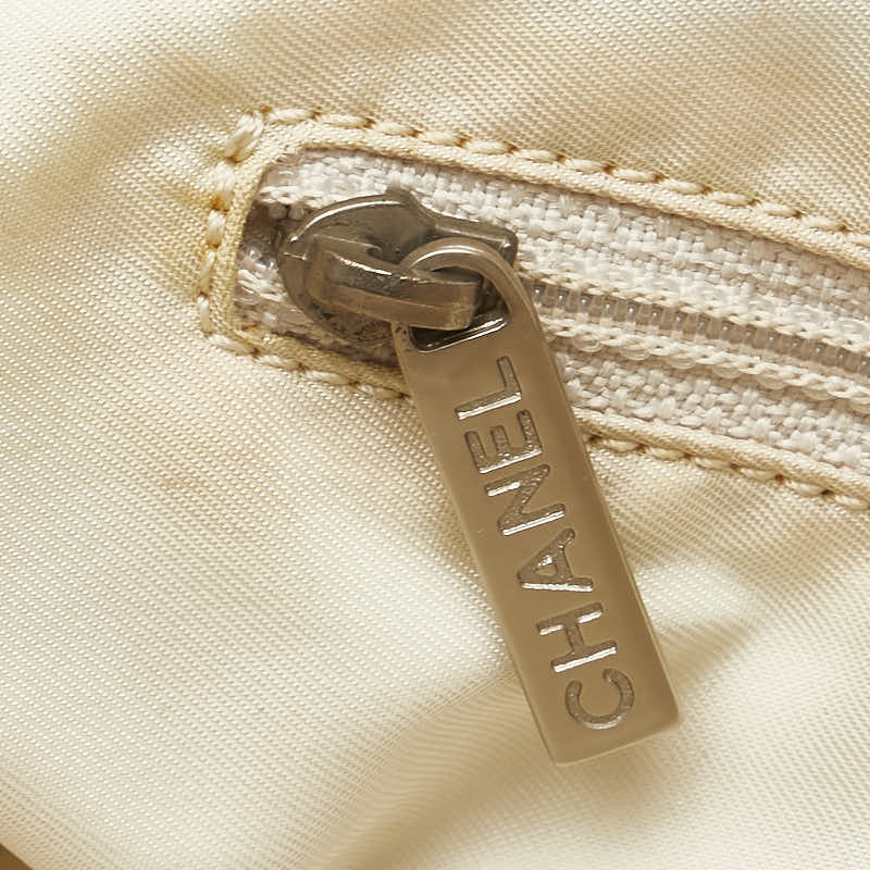 Chanel  Loveel Line Handbag Tote Bag Beige Canvas Leather  CHANEL