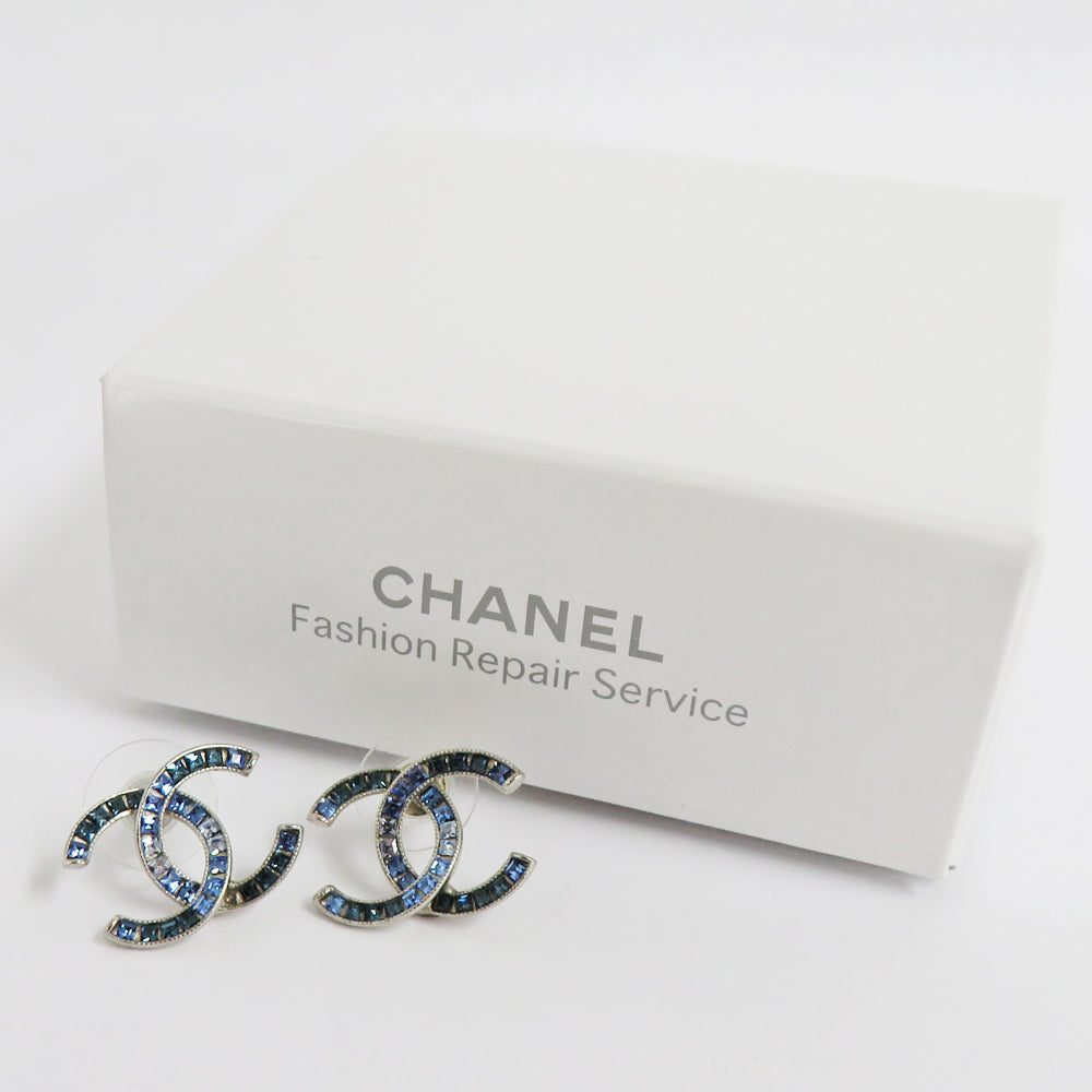 CHANEL Chanel Stud_Earrings Coco Blue Stone  1 vs A15P Blue Silver  Accessoires Jewelry