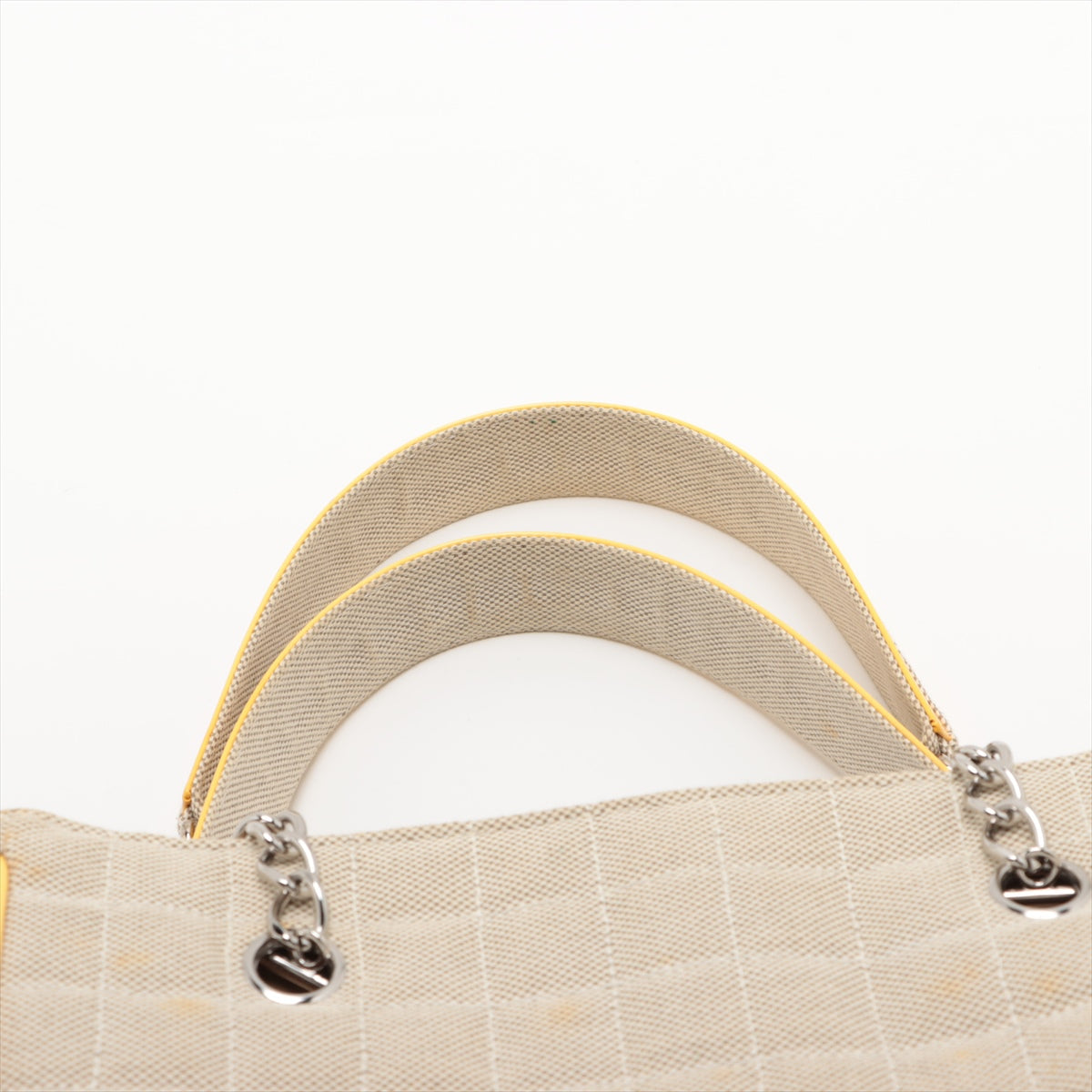 Chanel None. 5 Canvas Tote Top Bag Camelia Yellow Silver G