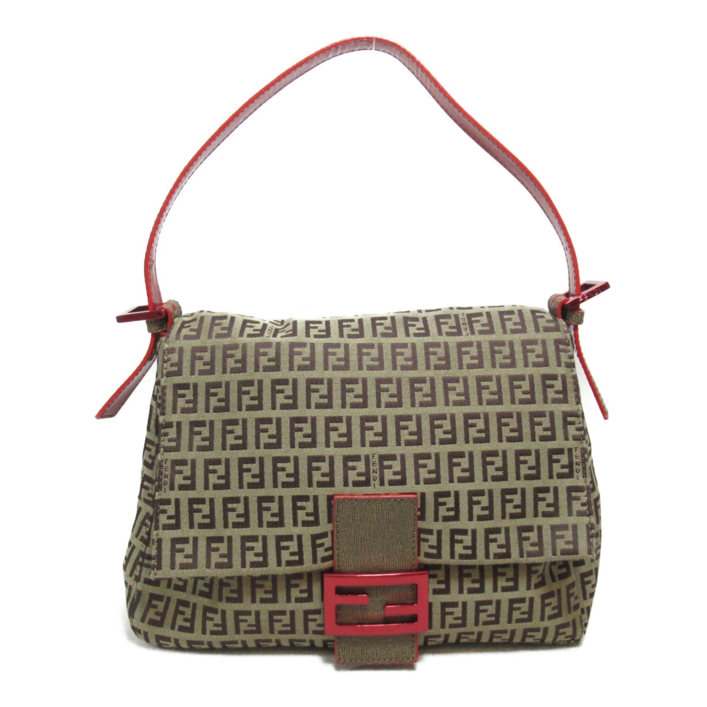 Fendi Fendi Zucchini Nonerman Bucket Shoulder Bag Canvas  Beige Dark Brown ()