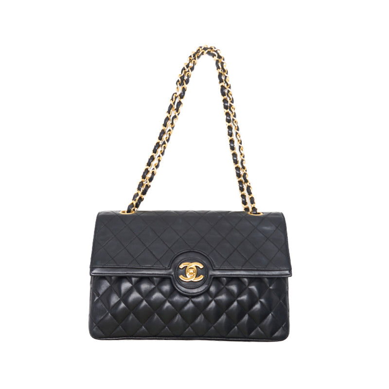 Chanel Matrasse  Flap Turnlock Chain Shoulder  Black   Shoulder Bag Ladies Shoulder Bag Hybrid 【 Ship】 Ladies Shoulder Bag Ladies Shoulder Bag