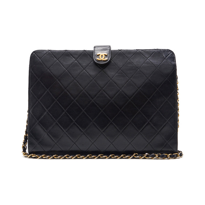 CHANEL 【CHANEL】Pushlock Square Chain Shoulder  Black  Shoulder Bag  【 Ship】【Free Shipping】