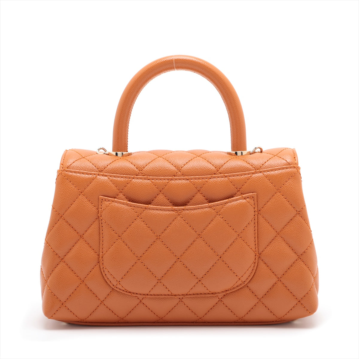 Chanel Coco Handle 24 XS Caviar S 2WAY Handbag Orange G  A92990