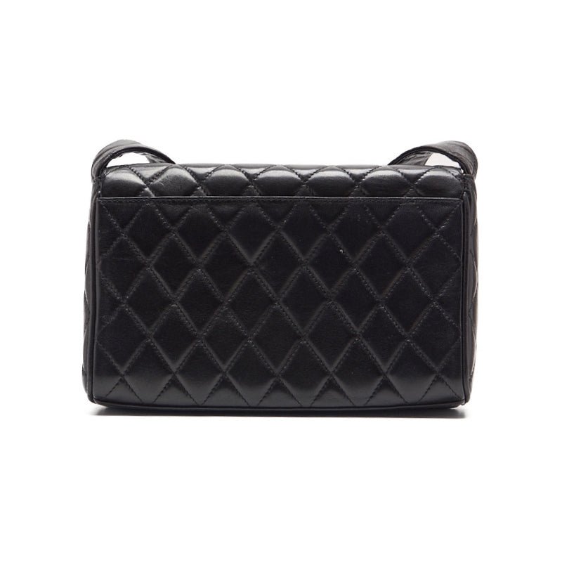 Chanel Matrasse Coco One Shoulder Bag Black Lambskin