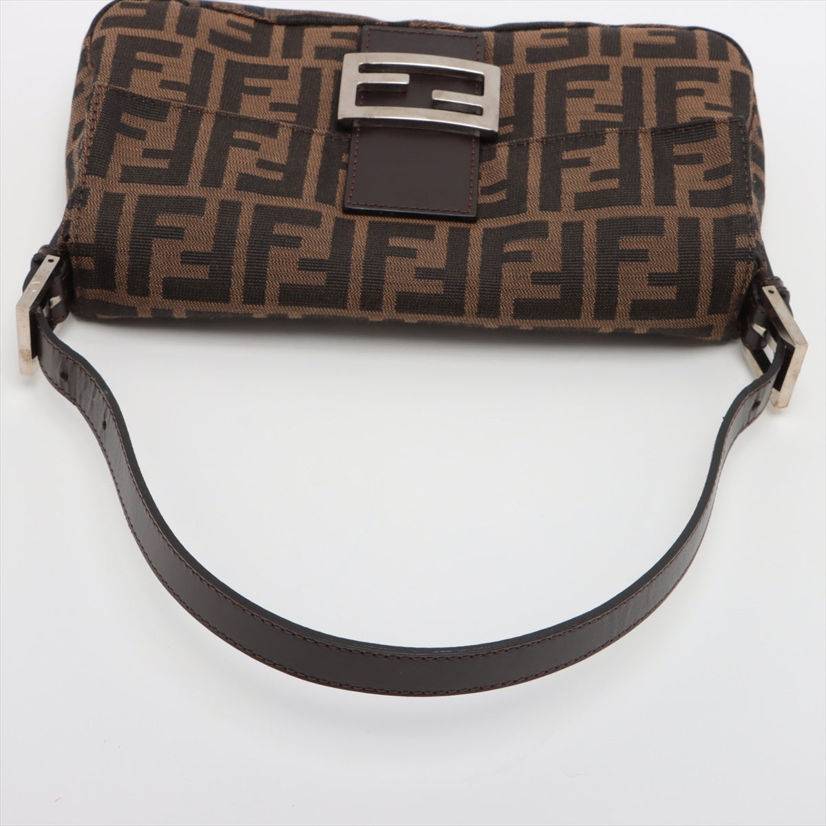 FENDI Mamma Baguette in Zucca Monogram Canvas Leather Brown