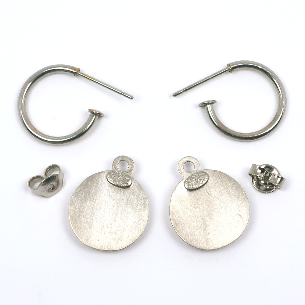 CHANEL CHANEL COCOMARK Stud Earrings Hoop Metal  1999 Silver 99A  5.0g COCO Mark