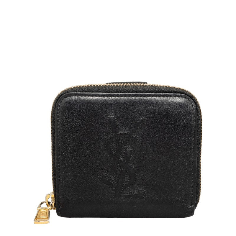 Saint Laurent Coin Wallet in Calf Leather Black GUE568985