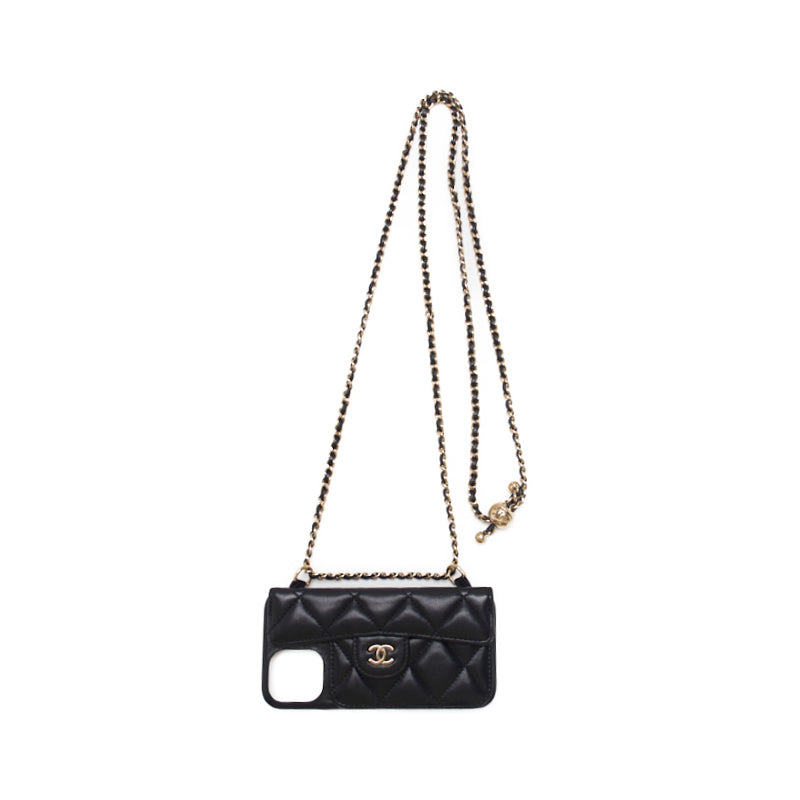 Chanel Matrasse Smartphone Case (iPhone 13pro) Chain Sder  Black  Shoulder Bag  Shellder Bag Ladies Bag Hybrid 【 Ship】 Ladies Online