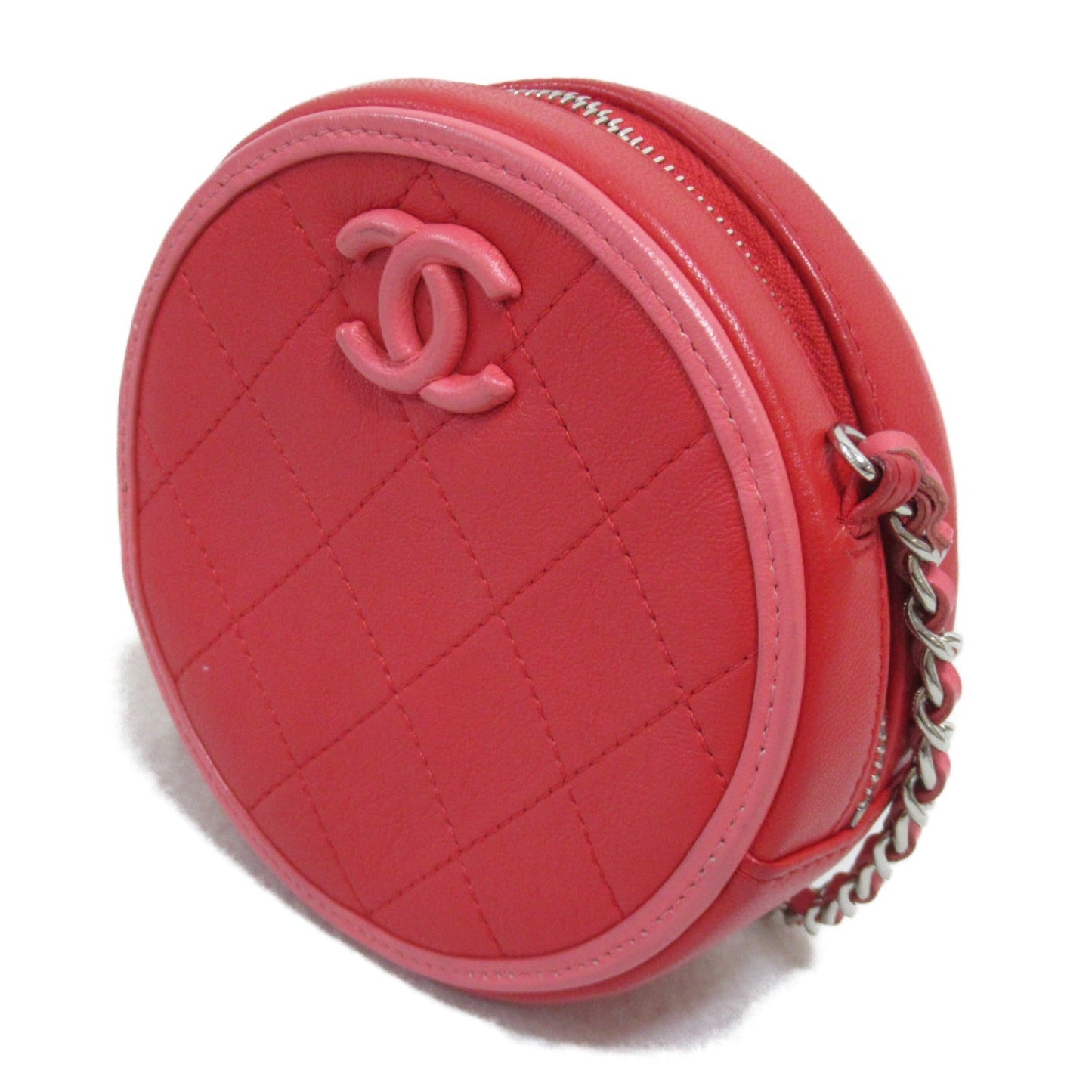 Chanel Chain Shoulder Bags Chain Shoulder Bags Leather  Red/Pink