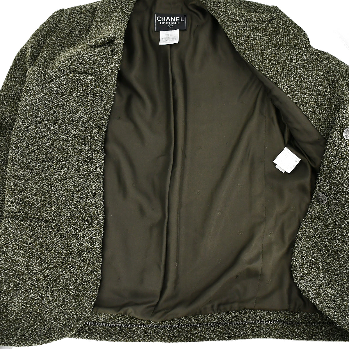 Chanel Single Breasted Jacket Green 97A #38