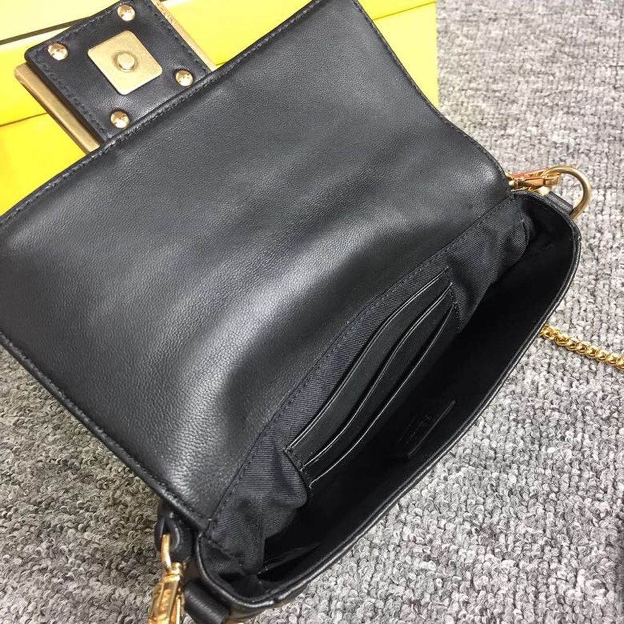 Fendi Baguette Nappa Black Crossbody Bags