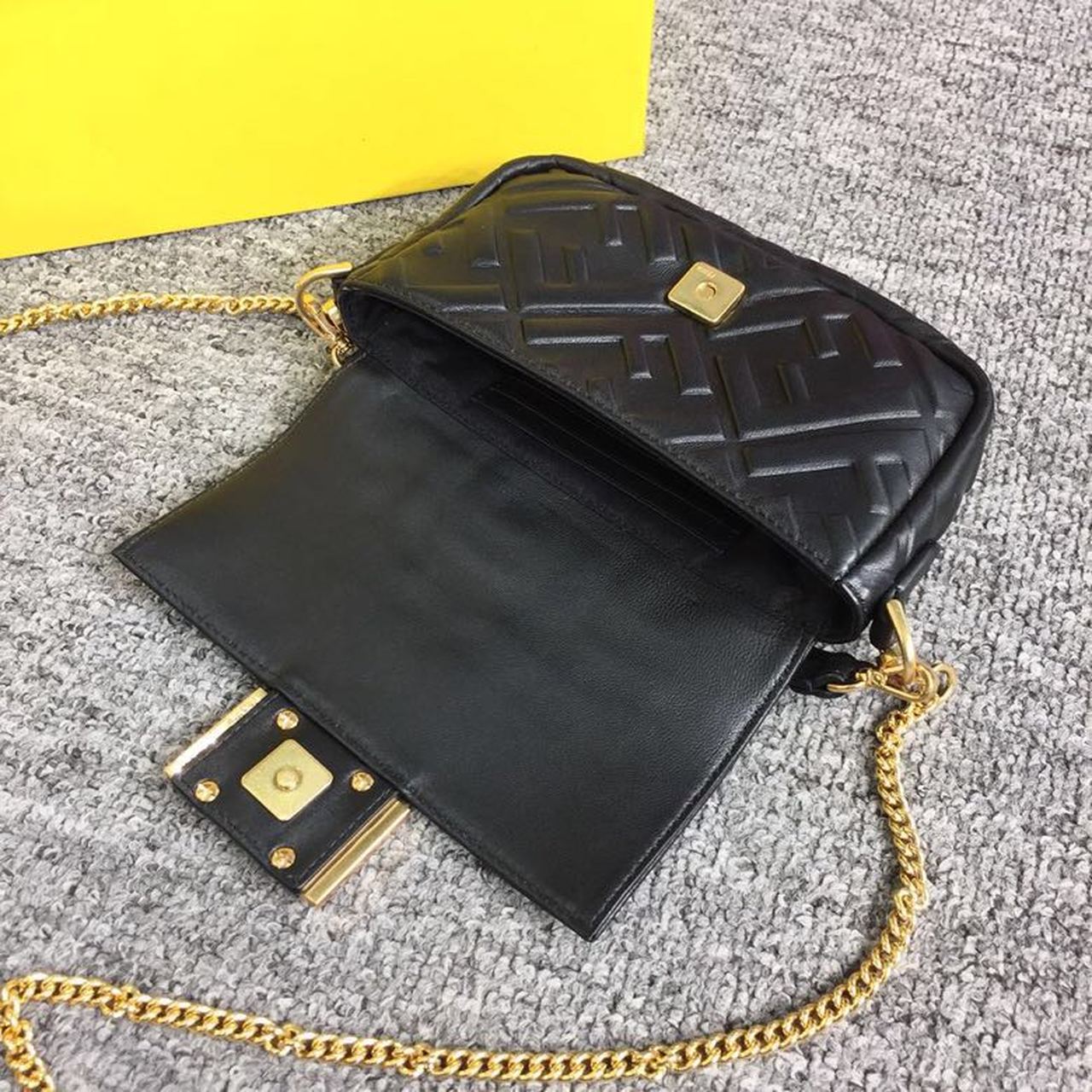 Fendi Baguette Nappa Black Crossbody Bags