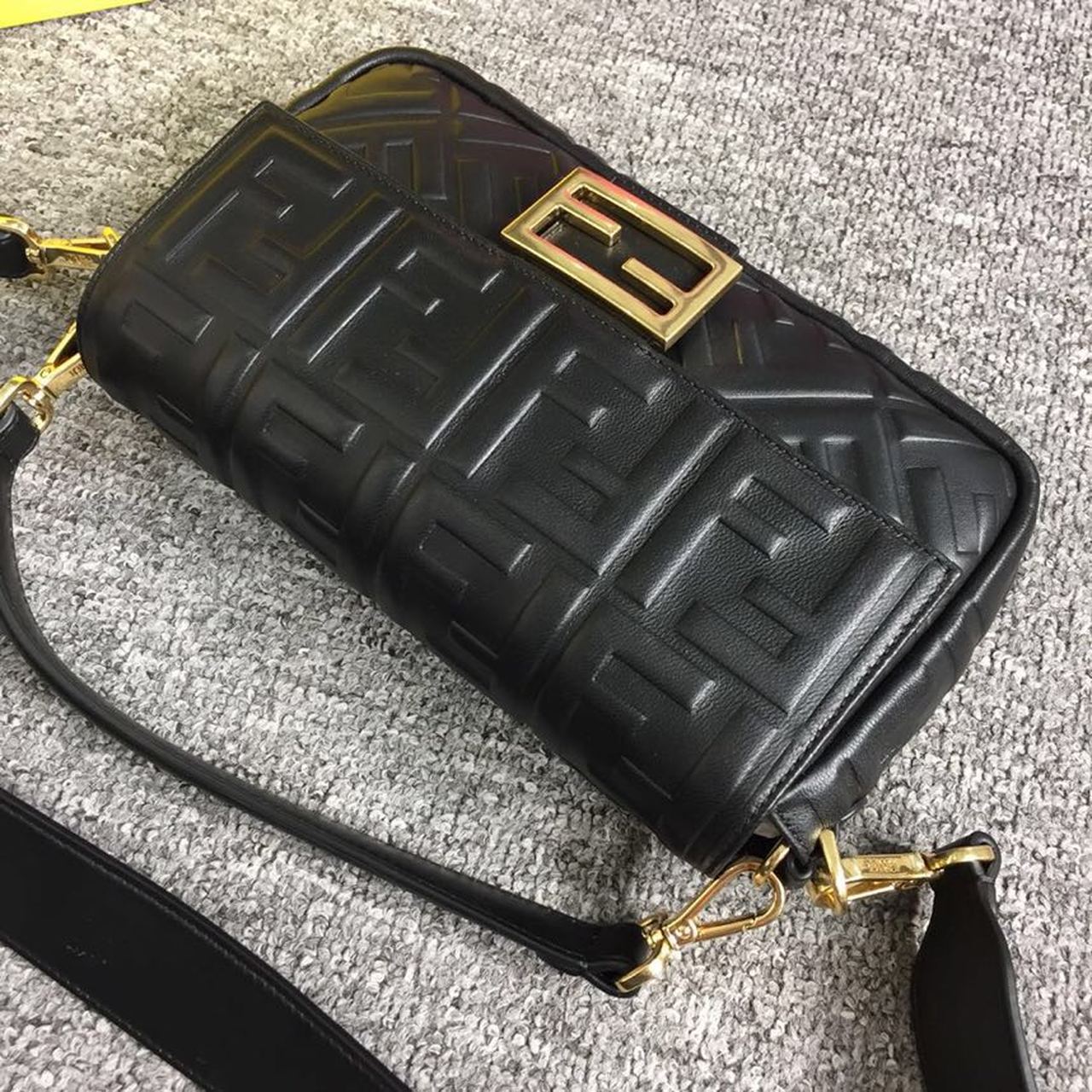 Fendi Baguette Nappa Black Crossbody Bags