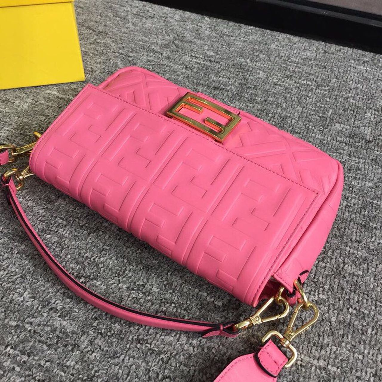 Fendi Baguette Nappa Pink Crossbody Bags