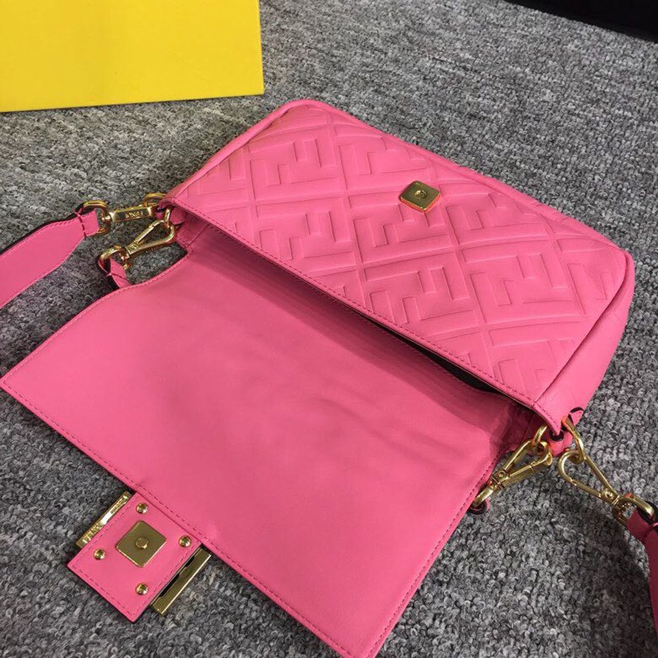 Fendi Baguette Nappa Pink Crossbody Bags