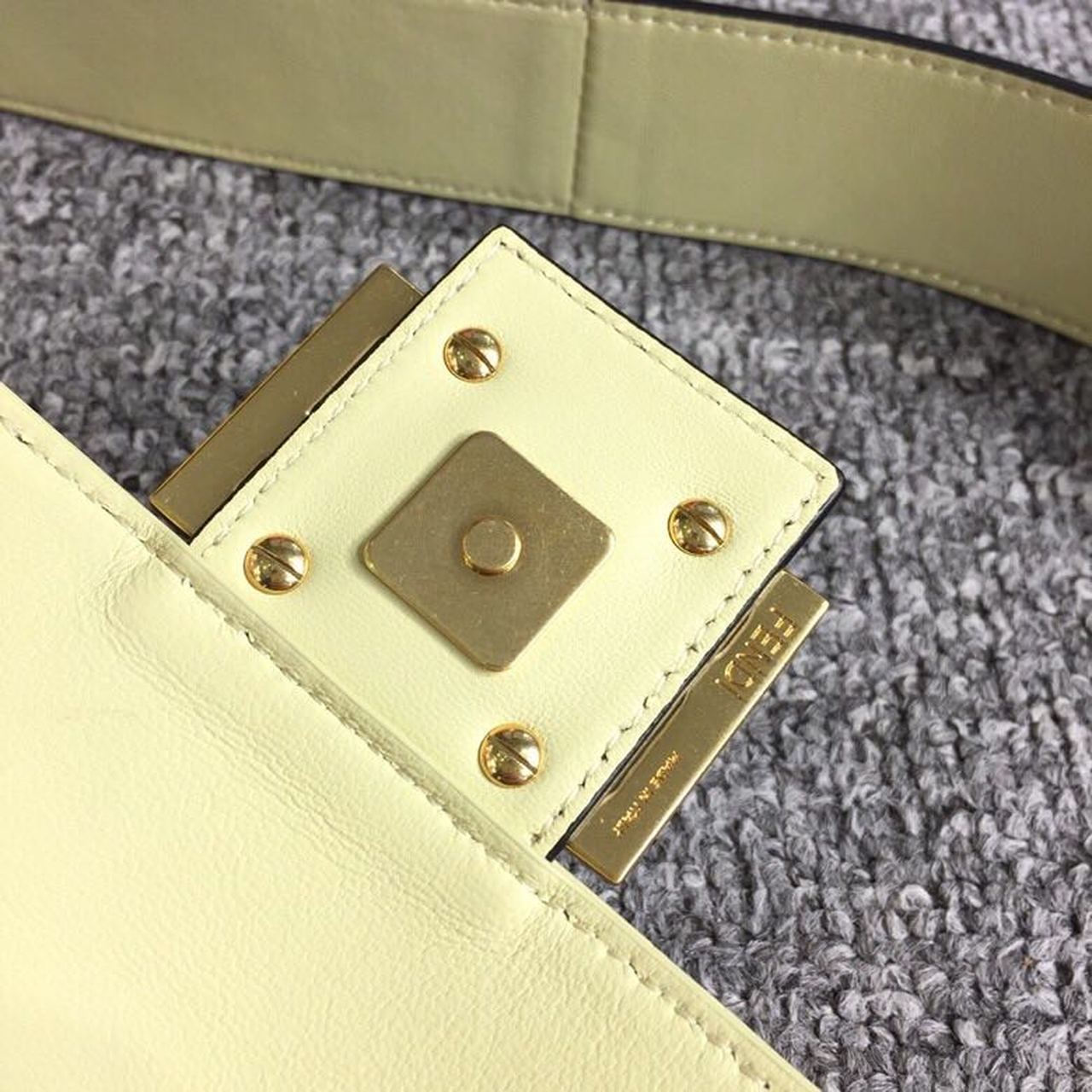 Fendi Baguette Nappa Cream Crossbody Bags