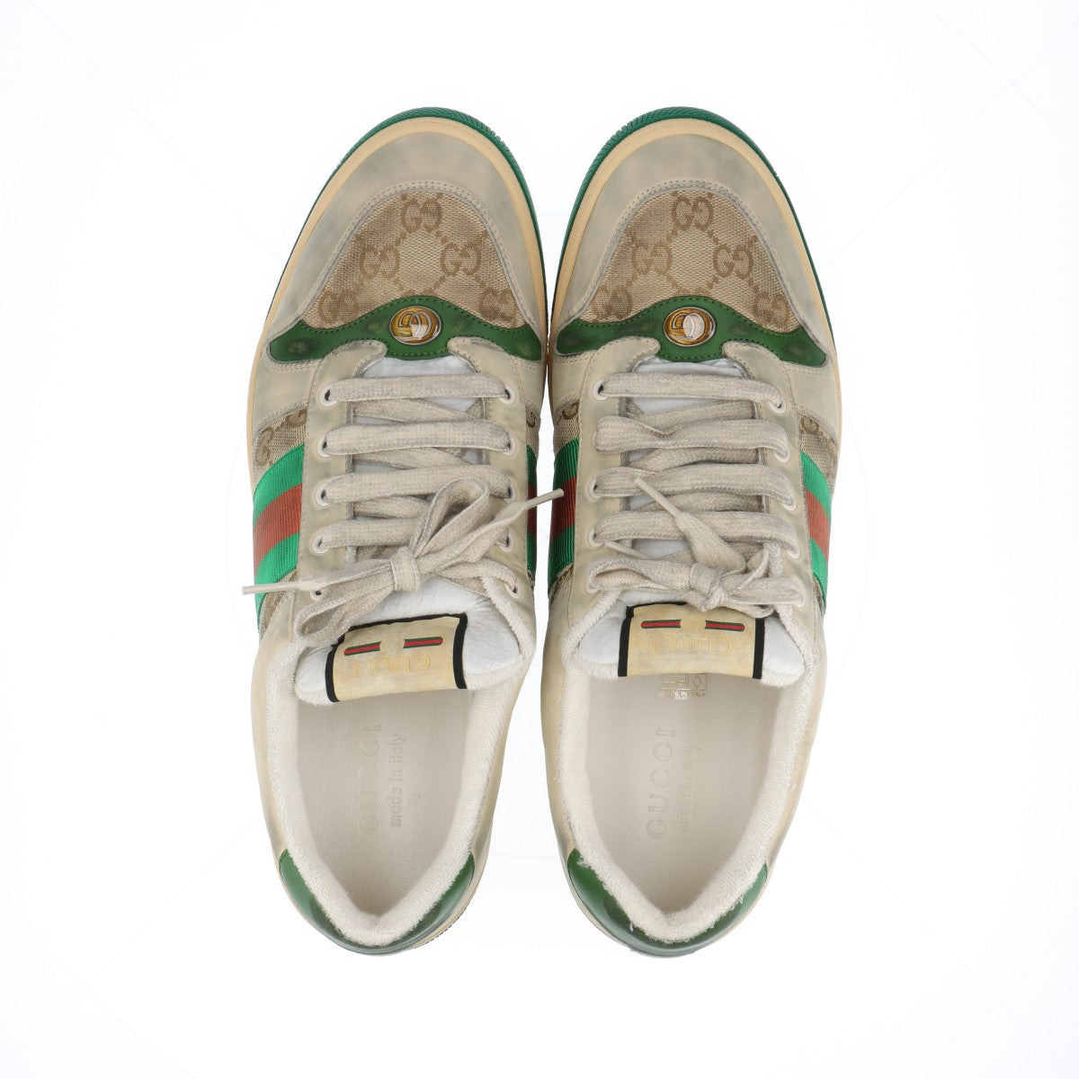 Gucci screener canvas x leather sneaker 11 men multi-colour vintage processing GG Supreme sy line    store