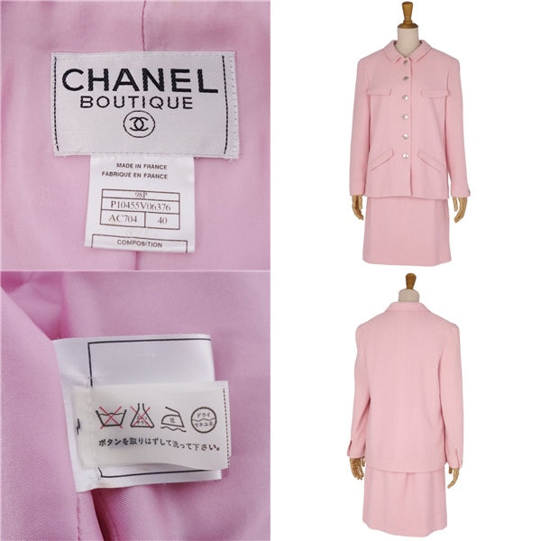 Chanel CHANEL  98P Shirt Suit Wool Jacket Shirt  French Made 40 (M Equivalent) Pink