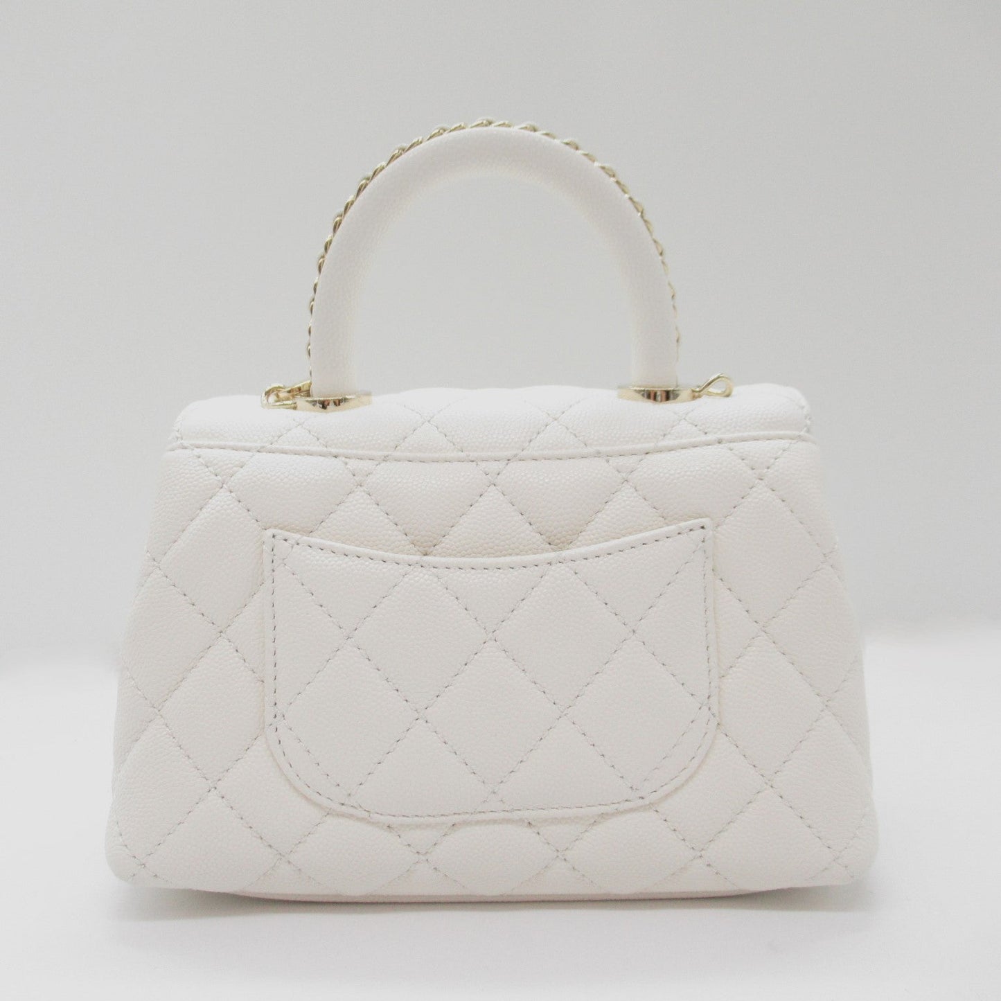 Chanel Coco Handle Matrasse 2w Shoulder Bag 2way Shoulder Bag Caviar S  White AS2215