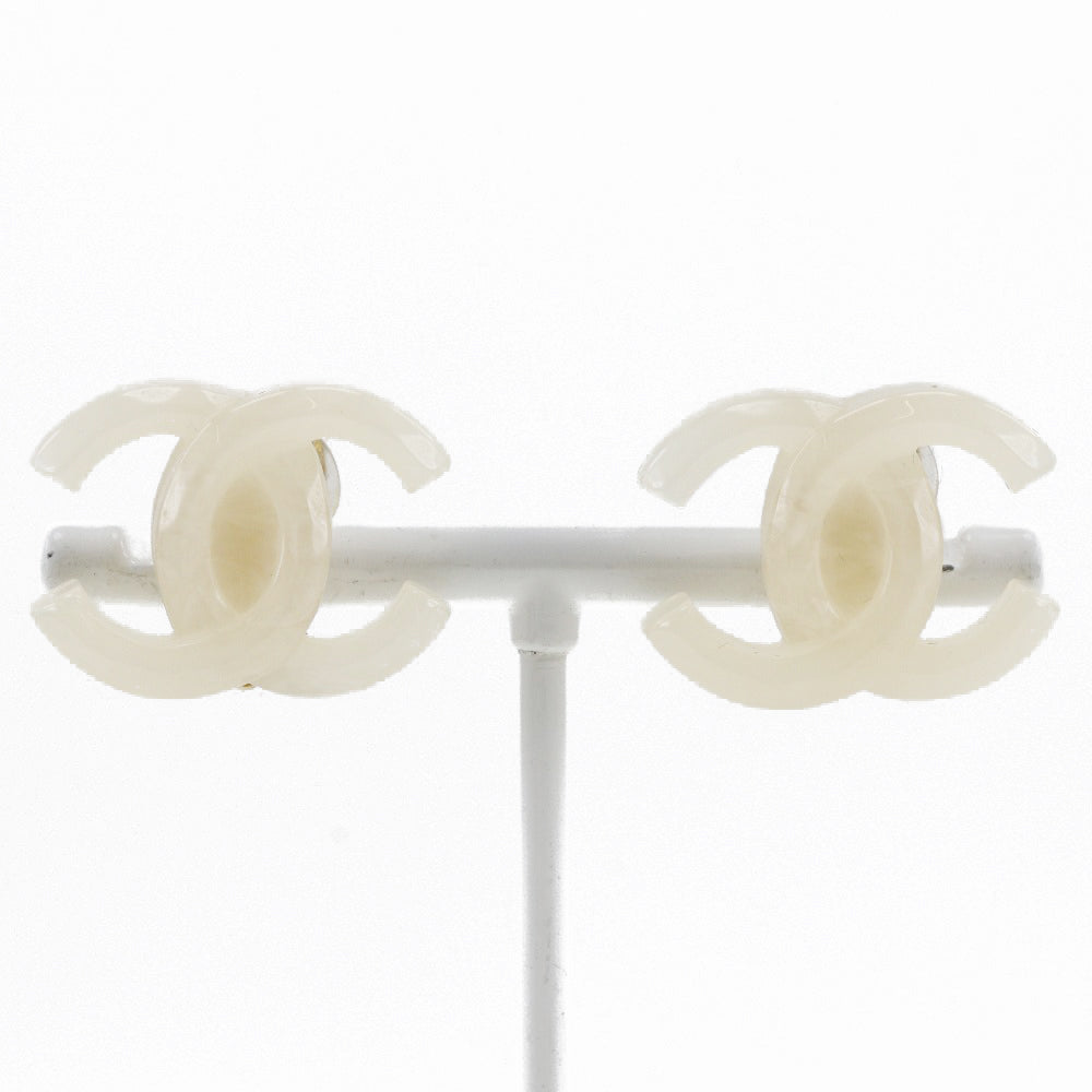 Chanel Chanel Coco Earring   2002 White 02P  5.7g COCO Mark   Earring