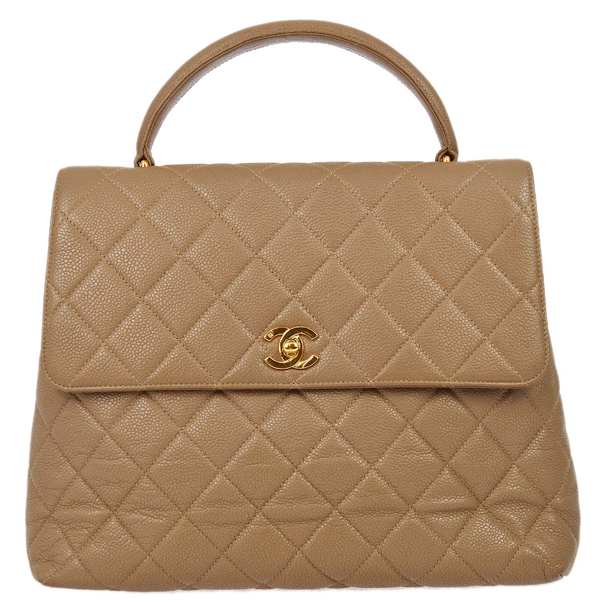 Chanel 1996-1997 Beige Caviar Kelly 30