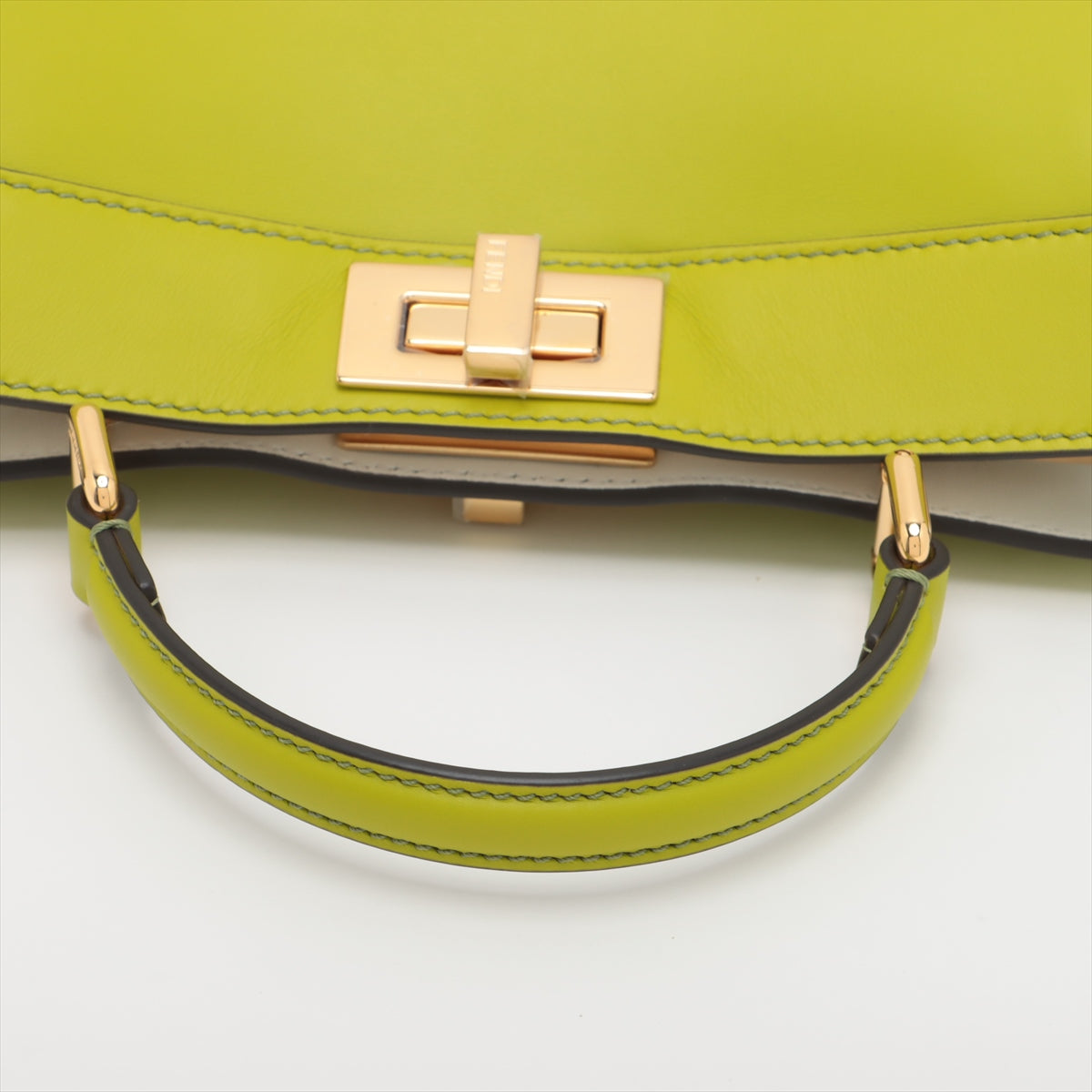 Fendi Peekaboo ICEU Small Leather 2WAY Handbag Green 8BN327