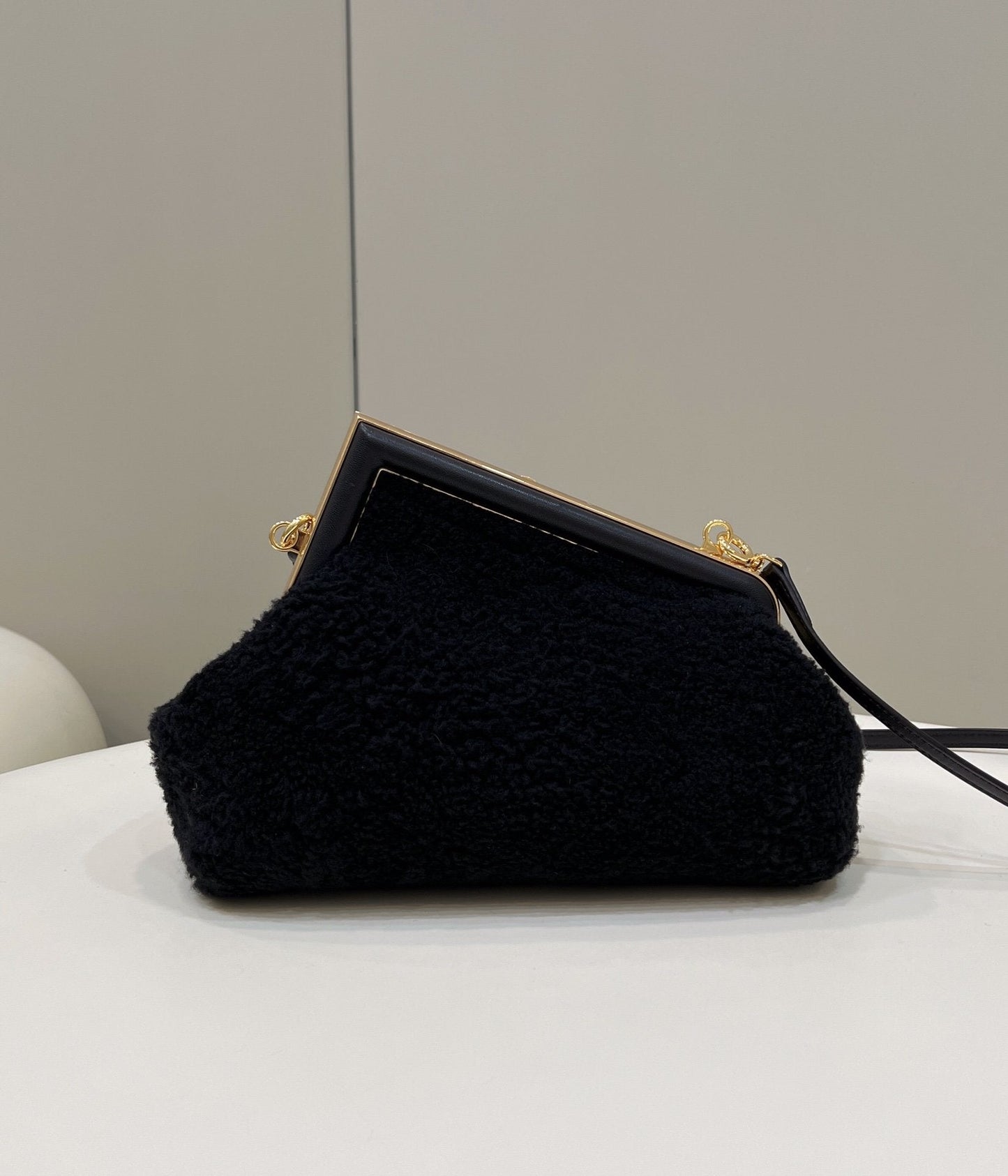 Fendi Fendirst Small Black Mink Bag For Woman 26cm/10in