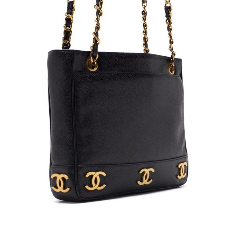 CHANEL Triple Coco Double Chain Shoulder  Ball Charm Caviar S Black  Shoulder Bag Mini Shoulder Bag  Shoulder Bag Hybrid  Ship