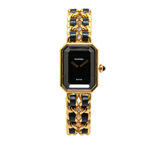 Chanel Premium  Size L H0001 Quartz Black Screen Plated  CHANEL