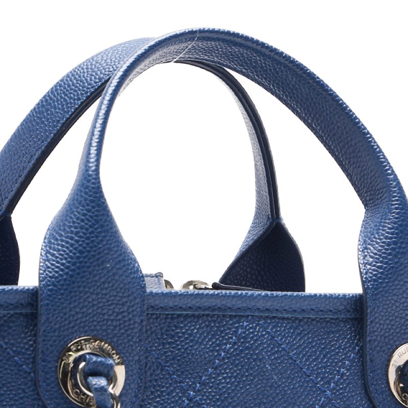 CHANEL Matrasse Coco 2WAY Handbag Caviar S Blue (Silver G ) Handbag  Shoulder Bag Ladies Handbag Hybrid 【 Delivery】 Ladies Handbag Ladies Handbag