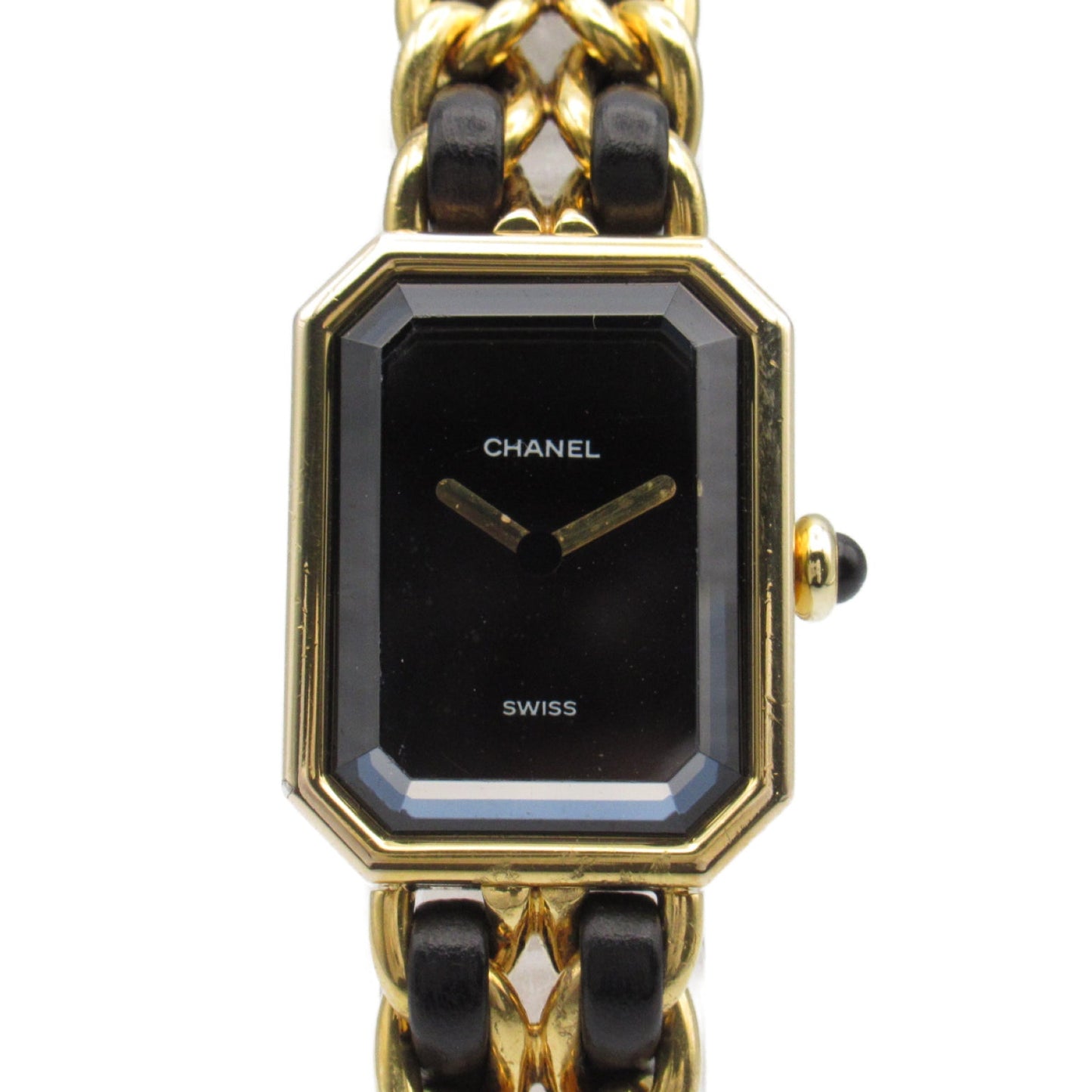 CHANEL CHANEL PREMIER XL Watch GP (Gen Mask) Leather Belt  Black  H0001