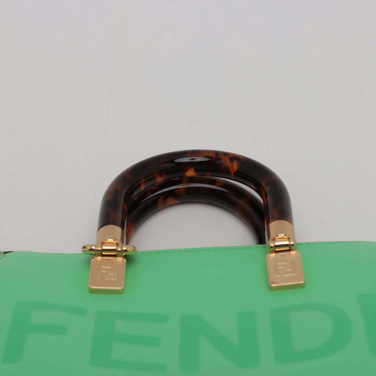 Fendi Byzaw Mini Leather Handbag Green 8BS067 Strap Parts