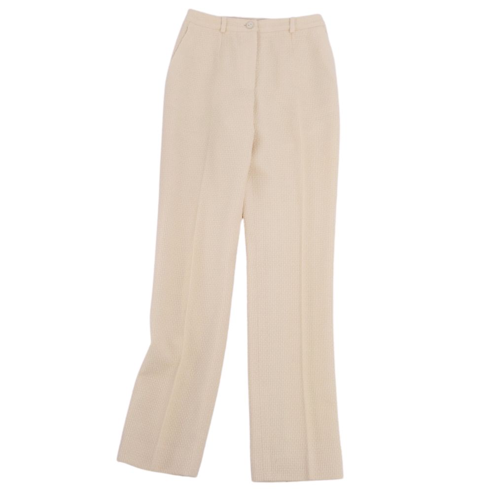 Chanel Chanel Pants 03C  Tweed Wool Logo Button Bottoms  Made in France 34 (equivalent to S) Beige Equivalent to S BODEST