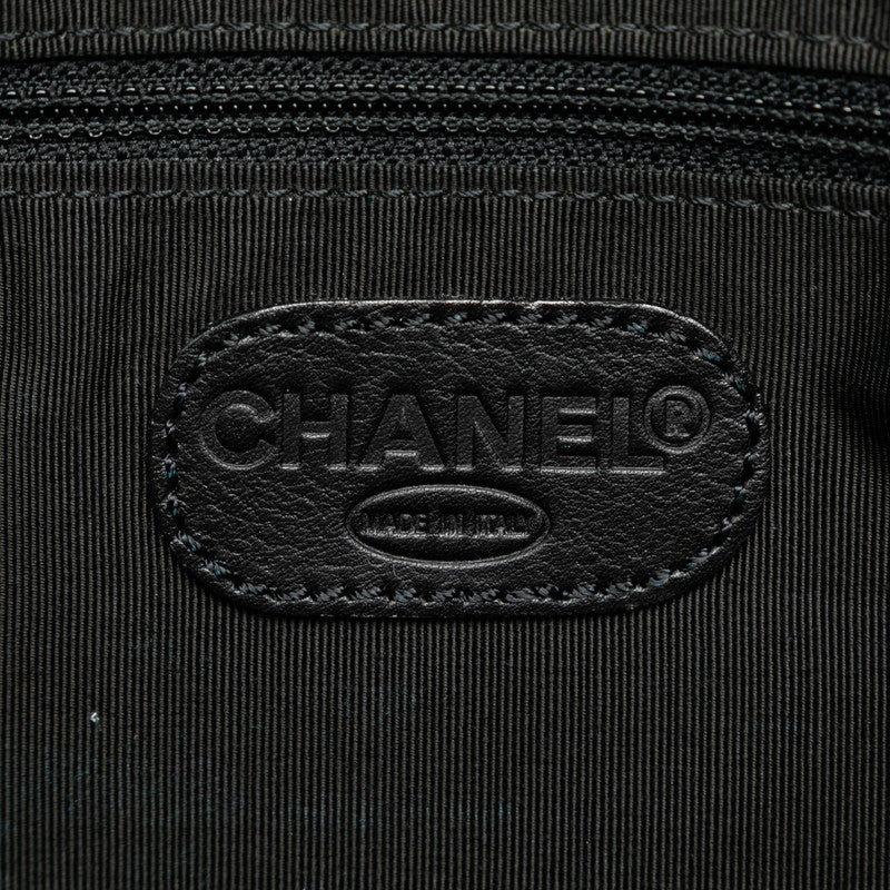 Chanel Logo Clutch Bag Clutch Black Leather  Chanel