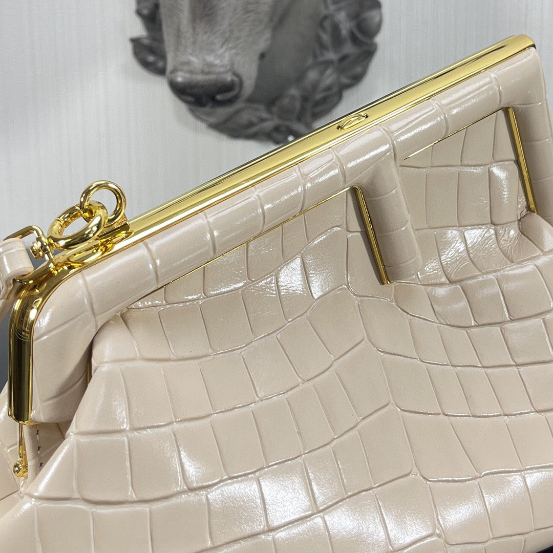 Fendi Fendirst Small White Crocodile Bag For Woman 26cm/10in