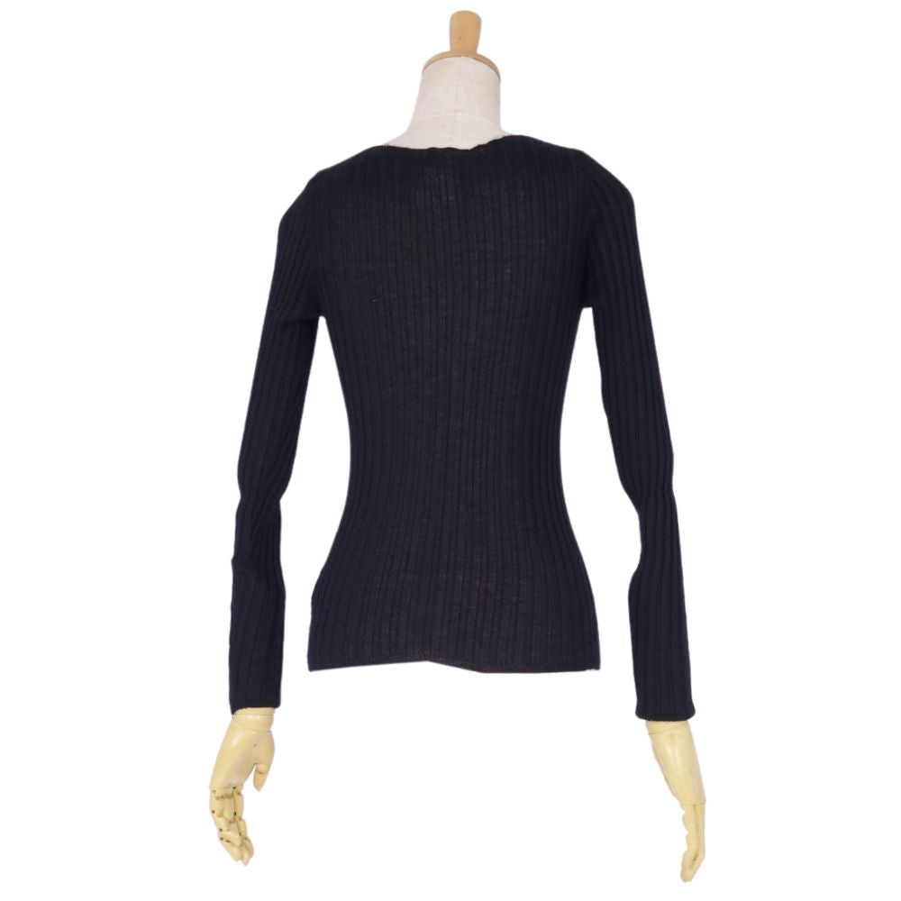 Vint Chanel s 97P sweaters Long Sleeve Cashmere Silk Tops  Made in Italy 40 (M Equivalent) Black  Nitted