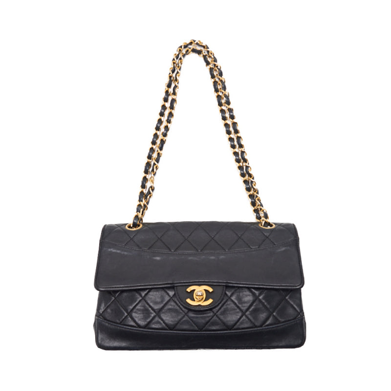 Chanel Matrasse Turn-Lock  Flap Chain Shoulder  Black  Shoulder Bag  Shoulder Bag Ladies Shoulder Bag Hybrid 【 Ship】【SS】 E-