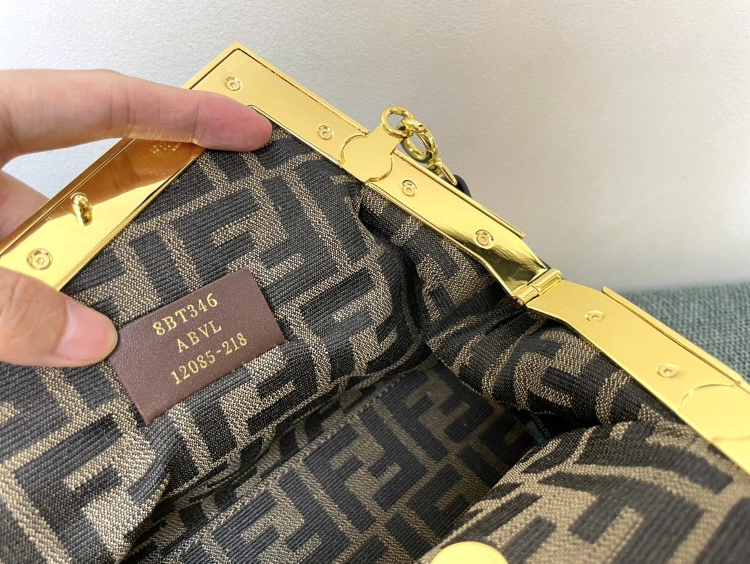 Fendi Fendirst Small Black with python Bag