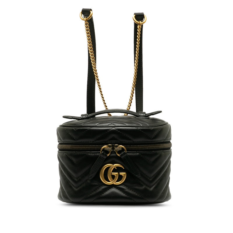 Gucci GG Marmont Mini Backpack 598594 Black Leather Women’s