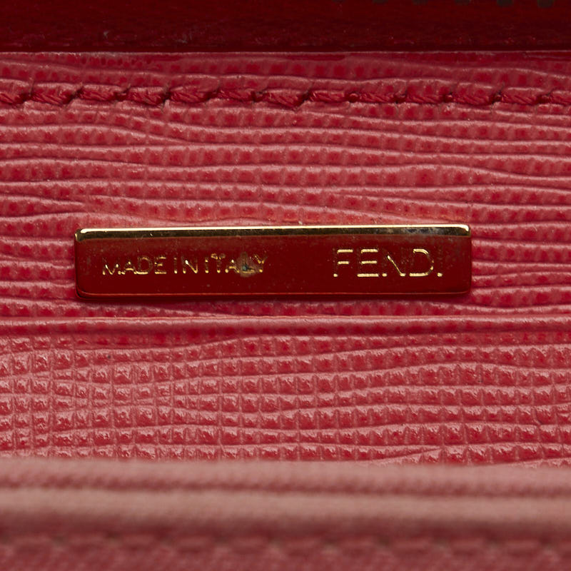 Fendi Logo  Round  Long Wallet 8M0299 Pink Leather  Fendi