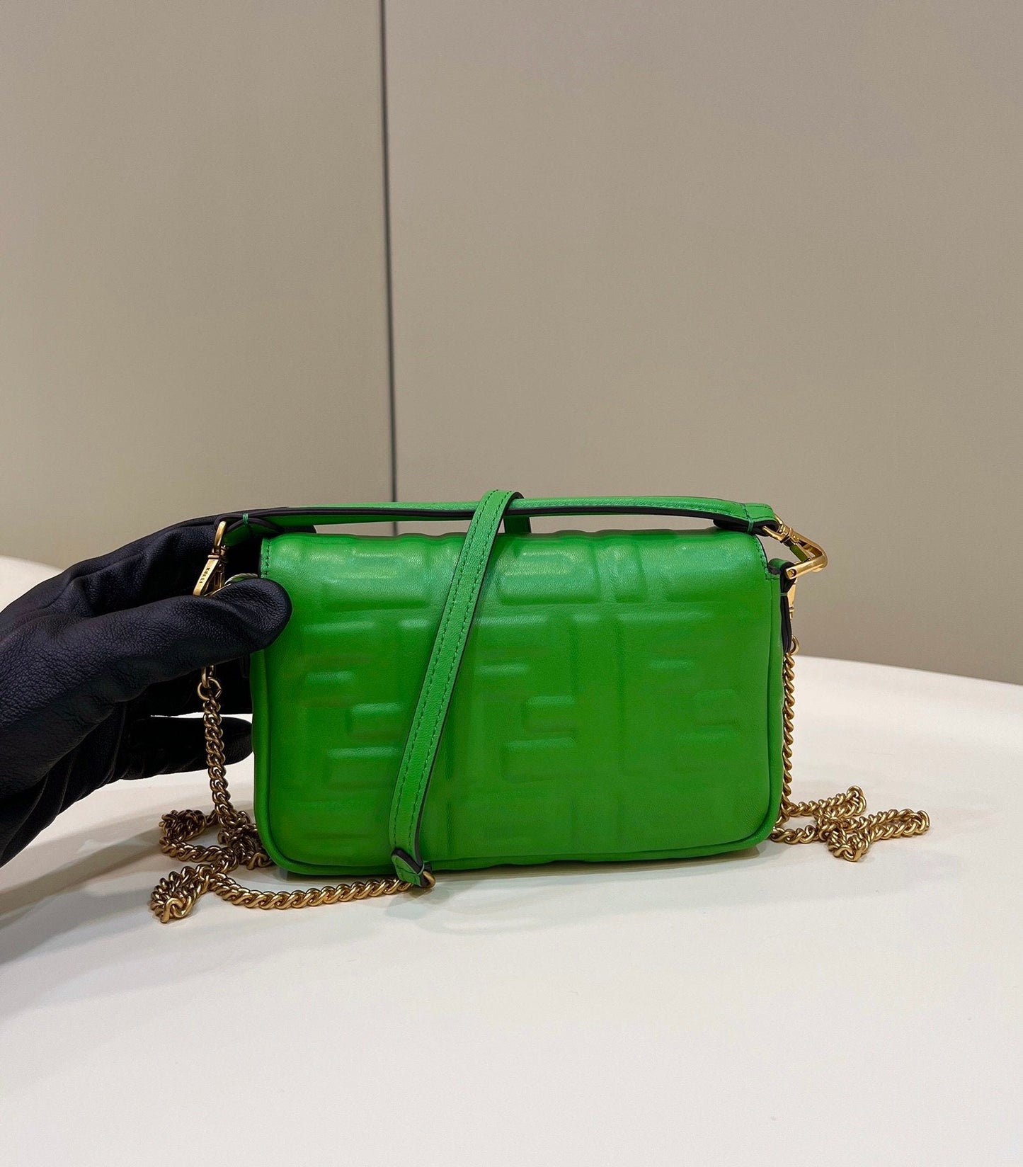 Fendi Baguette Green  Crossbody Bags