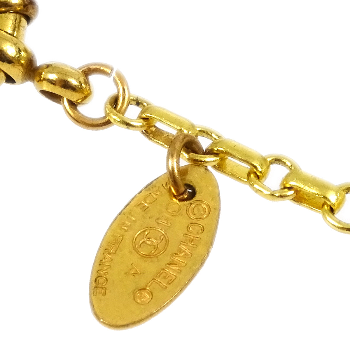 Chanel Stone Gold Chain Necklace 01A