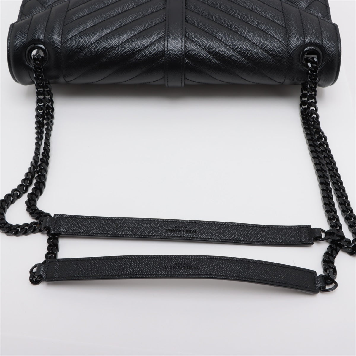 Saint Laurent Cassandra Leather Chain Shoulder Bag Black 396910