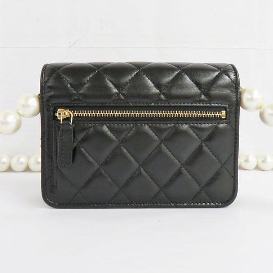 CHANEL CHANEL MATRASSE SHOLDERWALLET AP1898  Pearl Black G   31st Black Wallet