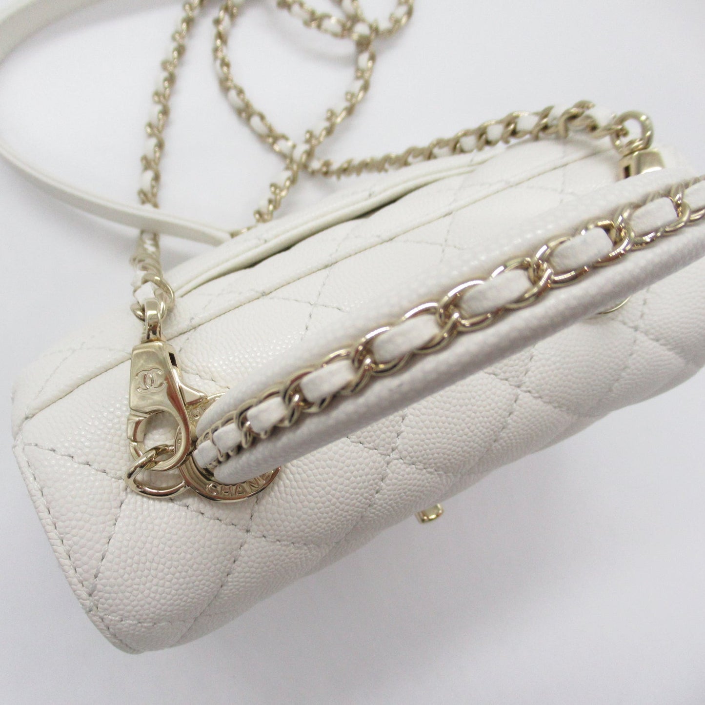 Chanel Coco Handle Matrasse 2w Shoulder Bag 2way Shoulder Bag Caviar S  White AS2215