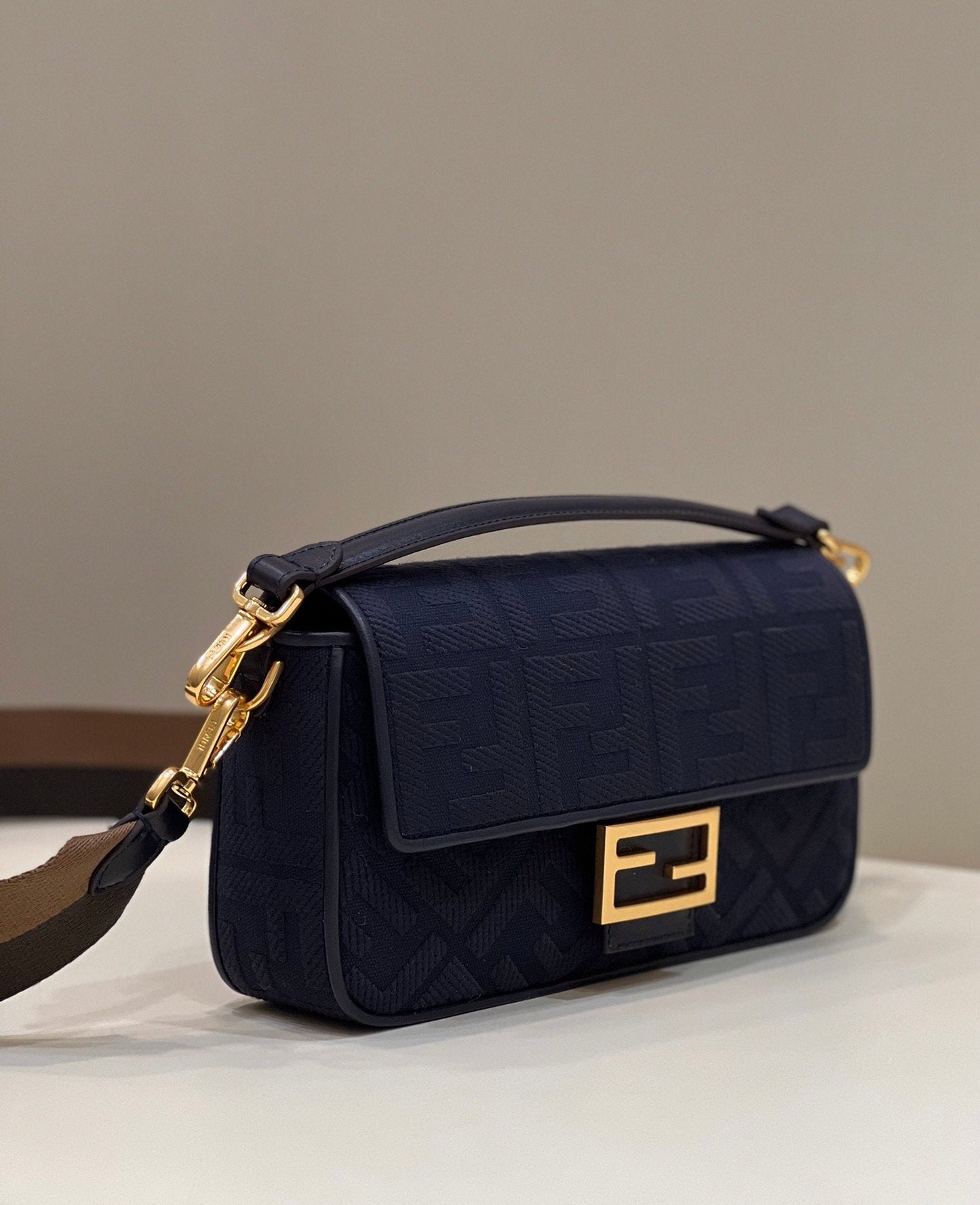 Fendi Baguette Dark Blue  Crossbody Bags