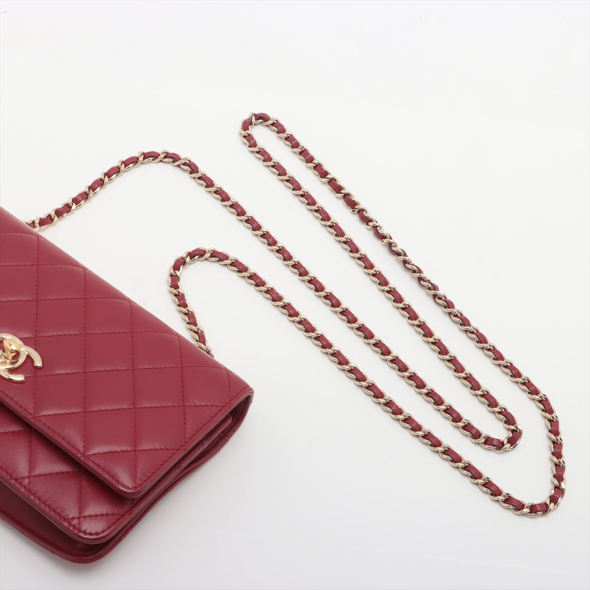 Chanel Matrasse in Chain Wallet Red G