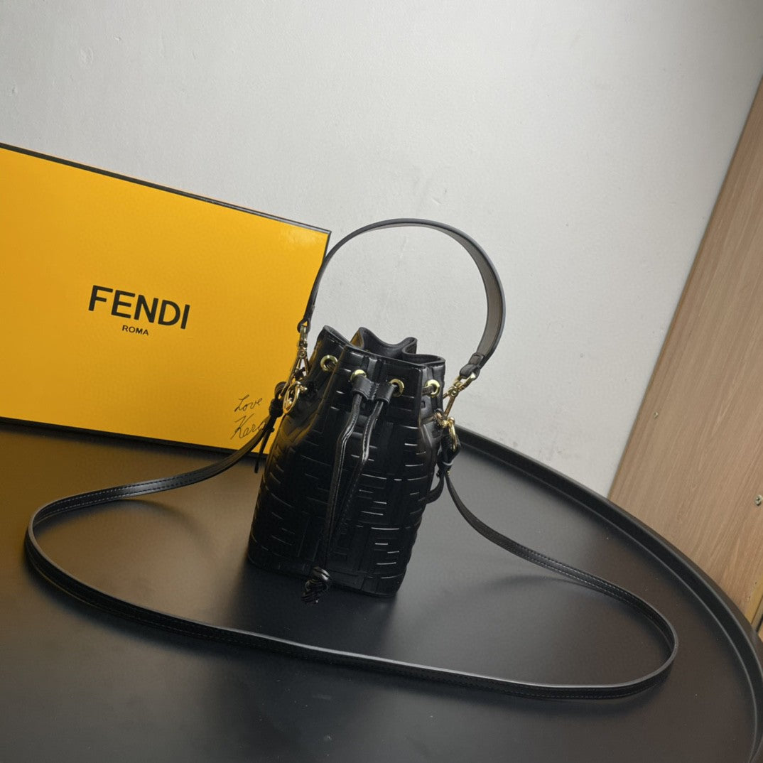 Fendi Mon Tresor Black Mini Bag For Woman 18cm/7in 8BS010A3ZGF0KUR