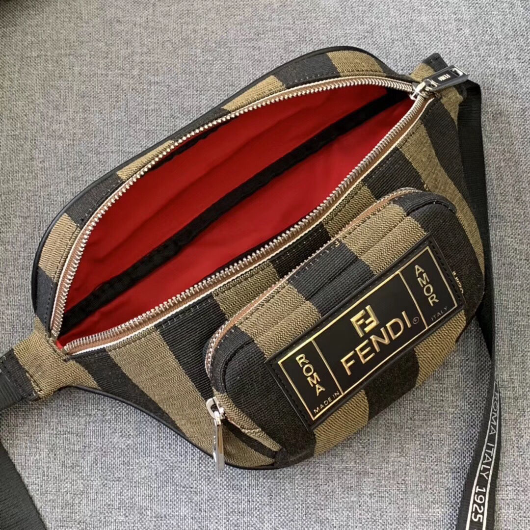 Fendi Belt Bag In Fabric With Pequin Striped Motif