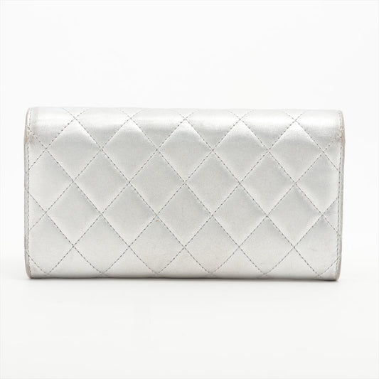 Chanel Matrasse Wallet Silver Silver